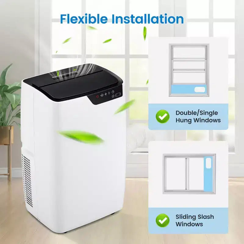 Aires acondicionados portátiles de 12,000 BTU enfrían hasta 51 m², 3 modos, unidad de aire acondicionado portátil con función de deshumidificador y ventilador con control remoto