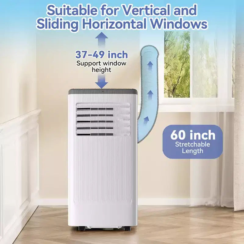 Aire acondicionado portátil de 8.000 BTU, unidad de CA portátil para dormitorio de hasta 32,5 m², refrigeración, deshumidificador, aire acondicionado de pie, temporizador de 24 horas