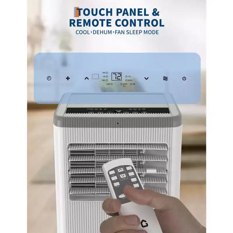 Aire acondicionado portátil de 8.000 BTU, unidad de CA portátil para dormitorio de hasta 32,5 m², refrigeración, deshumidificador, aire acondicionado de pie, temporizador de 24 horas