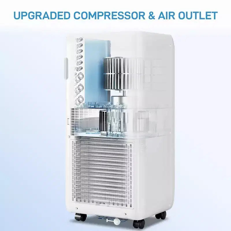 Aire Acondicionado Portátil, 10000 BTU, Refrigeración para Habitaciones de hasta 41.8 m², Unidad de Aire Acondicionado Portátil Silenciosa 4 EN 1 con Función de Ventilador Deshumidificador, Modo de Reposo