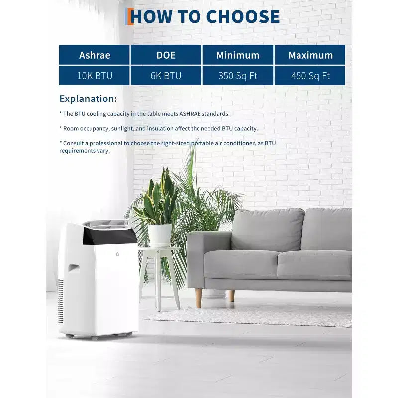 Acondicionadores de Aire de 14,000 BTU, enfrían hasta 70 m², aire acondicionado portátil 3 en 1 con modos de enfriamiento, deshumidificación y ventilador, control remoto