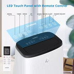 Aire acondicionado portátil de 14,000 BTU - Enfriamiento rápido 3 en 1 para 65 m², doble motor con deshumidificador y control remoto, ideal para habitaciones grandes y campistas, color negro