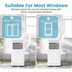 Acondicionador de Aire Portátil ZAFRO, Aire Acondicionado con Refrigeración, Ventilador, Deshumidificador, Modo de Reposo, 55 db, Enfría hasta 42 m²