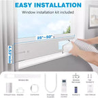 Aire acondicionado portátil ZAFRO, 4 modos de CA portátil con control remoto/pantalla LED/temporizador de 24 horas