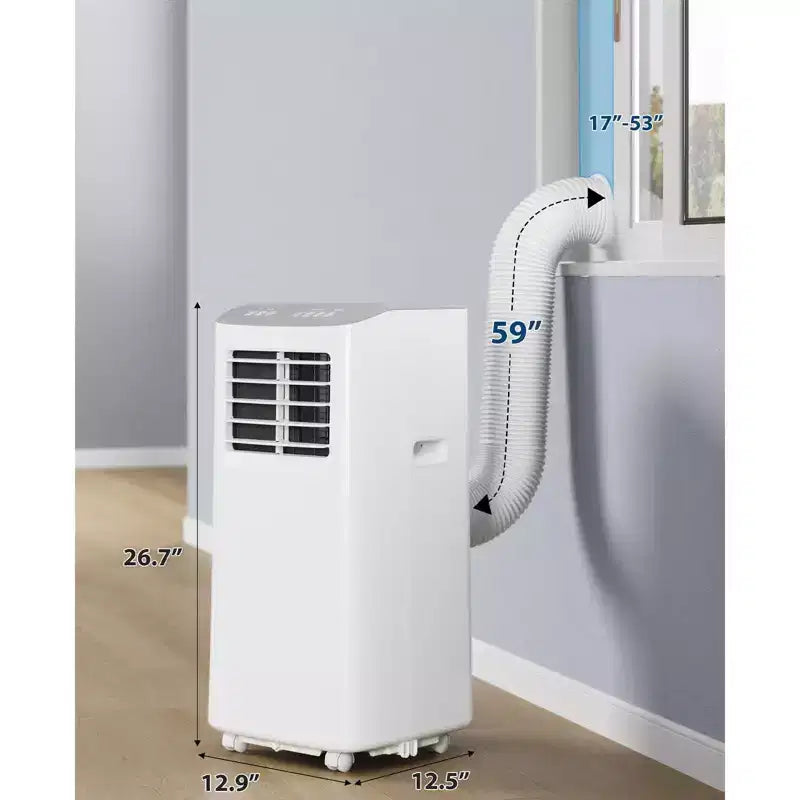 Acondicionador de aire TROPOW, unidad 3 en 1 de 8000 BTU con modo ventilador, control remoto y diseño sin ventilación, aire acondicionado portátil para habitaciones.