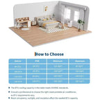 Acondicionador de aire TROPOW, unidad 3 en 1 de 8000 BTU con modo ventilador, control remoto y diseño sin ventilación, aire acondicionado portátil para habitaciones.