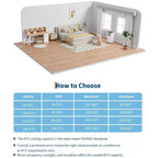 Acondicionador de aire TROPOW, unidad 3 en 1 de 8000 BTU con modo ventilador, control remoto y diseño sin ventilación, aire acondicionado portátil para habitaciones.