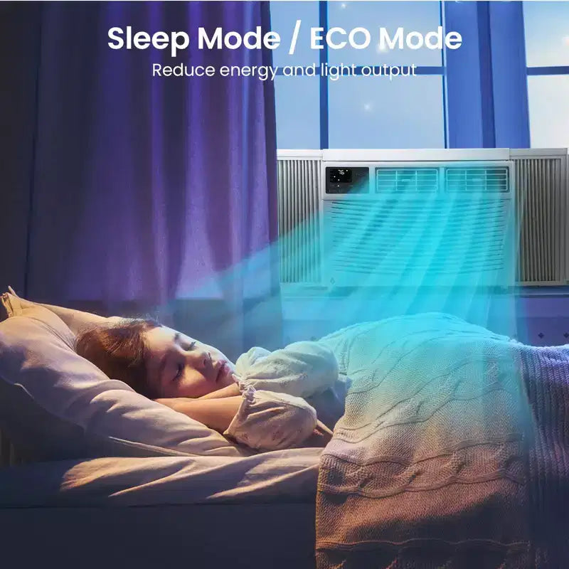 Aire acondicionado inteligente de ventana de 8000 BTU - Aire acondicionado con Wi-Fi para habitaciones de 350 pies cuadrados, enfriamiento silencioso de 51 dB con EER de 11, control por aplicación, pantalla digital y control remoto