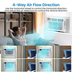 Aire acondicionado inteligente de ventana de 8000 BTU - Aire acondicionado con Wi-Fi para habitaciones de 350 pies cuadrados, enfriamiento silencioso de 51 dB con EER de 11, control por aplicación, pantalla digital y control remoto