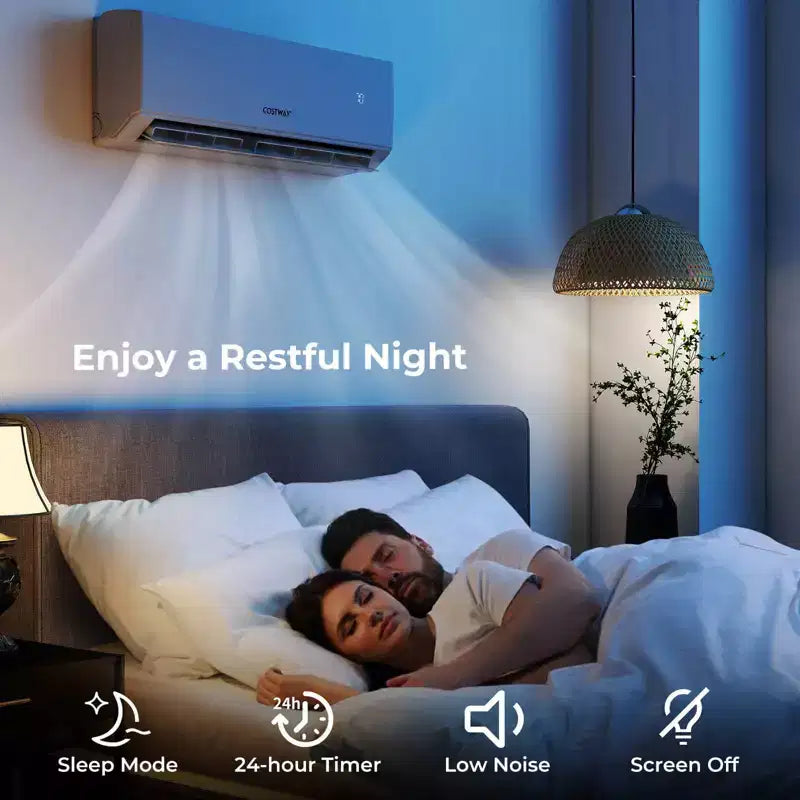 Costway Aire Acondicionado Mini Split de 2 Zonas 18k BTU 22 SEER2 208-230V con Wifi