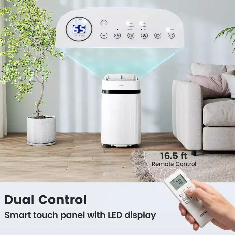 Aire Acondicionado Portátil Costway de 12000 BTU con Ventilador y Deshumidificador, Modo Noche, Temporizador de 24H