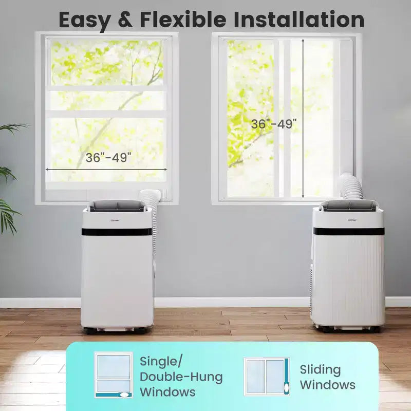 Aire Acondicionado Portátil Costway de 12000 BTU con Ventilador y Deshumidificador, Modo Noche, Temporizador de 24H