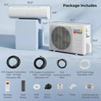 Costway Aire Acondicionado y Calentador Mini Split con Wi-Fi de 11500/11500/17000/23000 BTU, Funciona con Alexa