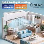 Costway Aire Acondicionado y Calentador Mini Split con Wi-Fi de 11500/11500/17000/23000 BTU, Funciona con Alexa