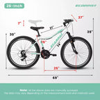 Bicicleta de montaña Zeus y Ruta 26 con cambio de 21 velocidades, suspensión delantera, freno en V, cuadro de acero al carbono para adolescentes y mujeres