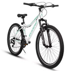 Bicicleta de montaña Zeus y Ruta 26 con cambio de 21 velocidades, suspensión delantera, freno en V, cuadro de acero al carbono para adolescentes y mujeres