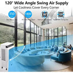 Enfriador de aire evaporativo, enfriador por evaporación portátil de 1800 CFM con control remoto, 3 velocidades, temporizador de 12 horas y tanque de agua de 8.4 galones, ventilador de enfriamiento 3 en 1