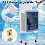 Enfriador de aire evaporativo de 3500 CFM, enfriador de pantano con control remoto y temporizador de 12 horas, 4 paquetes de hielo, 3 modos y velocidades de viento para uso en exteriores e interiores, 13.2 galones