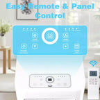 Aire acondicionado portátil de 8000 BTU. Refrigeración, ventilador, deshumidificador y modo de reposo. Silencioso de 55 dB. Para habitaciones de hasta 32,5 m². Incluye control remoto y kit de ventana.