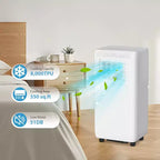 Aire acondicionado portátil de 8.000 BTU para habitación de hasta 32.5 m², unidad de aire acondicionado portátil con control remoto, modo de suspensión, kit de ventana incluido