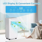 Aire acondicionado portátil de 8.000 BTU para habitación de hasta 32.5 m², unidad de aire acondicionado portátil con control remoto, modo de suspensión, kit de ventana incluido