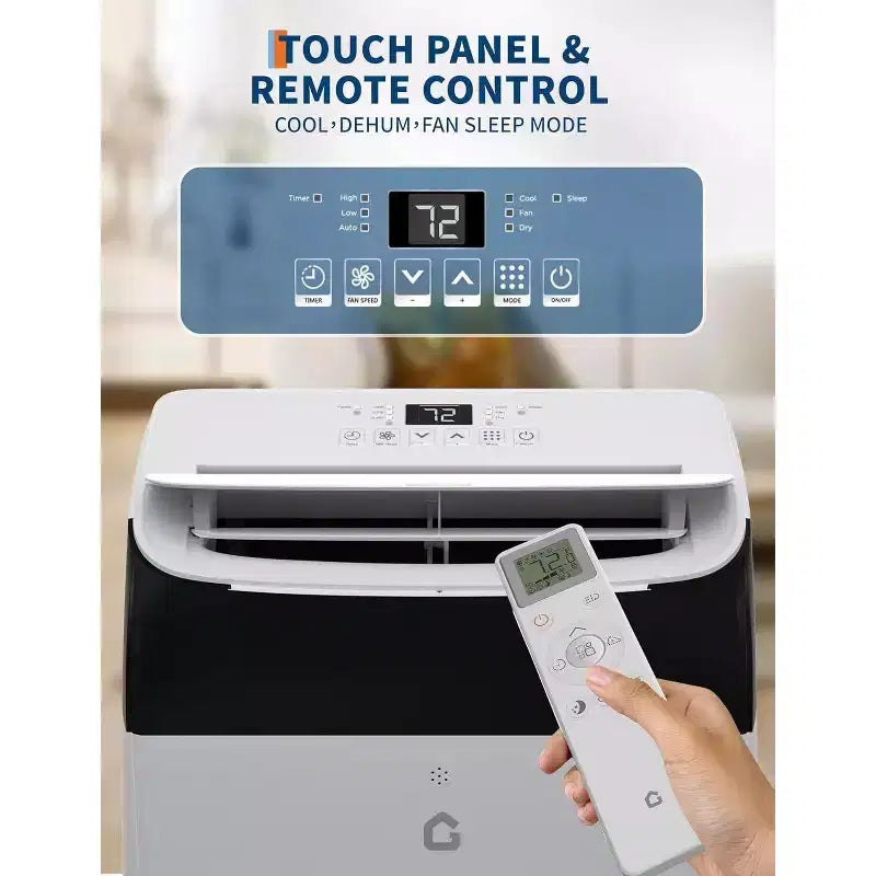 Aire Acondicionado Portátil Acekool de 12,000 BTU - 3 en 1 Refrigeración, Deshumidificador y Ventilador para Habitaciones de hasta 51 m², Pantalla LED, Control Remoto