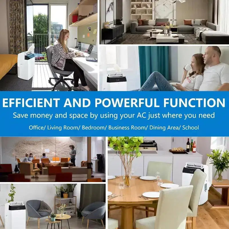 Aire Acondicionado Portátil Acekool de 12,000 BTU - 3 en 1 Refrigeración, Deshumidificador y Ventilador para Habitaciones de hasta 51 m², Pantalla LED, Control Remoto