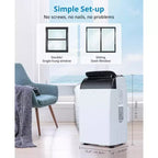 Aire Acondicionado Portátil Acekool de 12,000 BTU - 3 en 1 Refrigeración, Deshumidificador y Ventilador para Habitaciones de hasta 51 m², Pantalla LED, Control Remoto