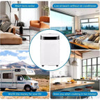 Aire Acondicionado Portátil Acekool de 12,000 BTU - 3 en 1 Refrigeración, Deshumidificador y Ventilador para Habitaciones de hasta 51 m², Pantalla LED, Control Remoto