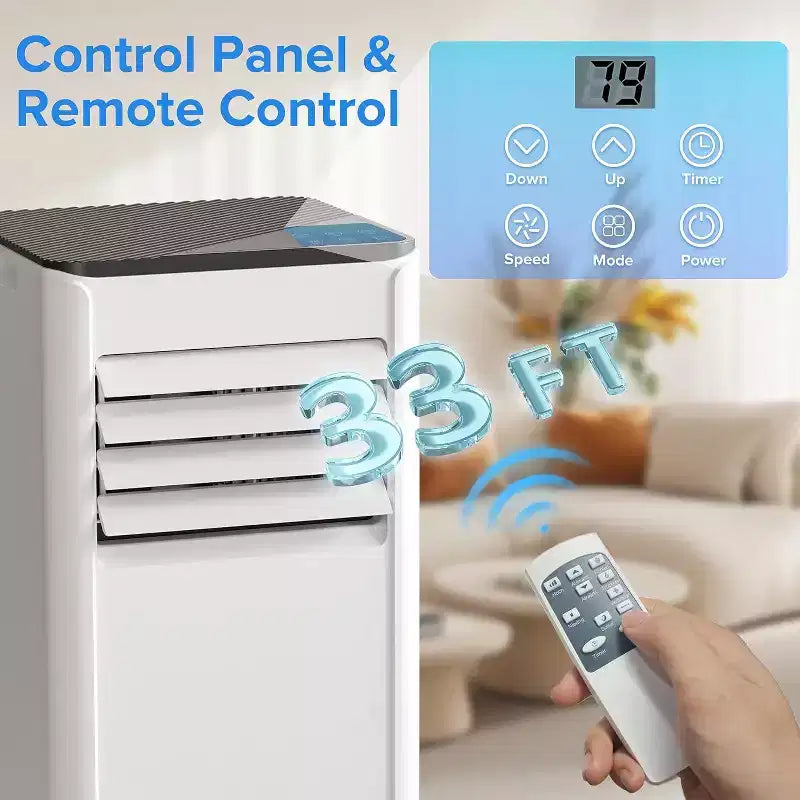 Aires acondicionados portátiles ZAFRO, hasta 450 pies cuadrados, unidad de aire acondicionado 4 en 1 con enfriamiento rápido/eficiencia energética/control remoto/temporizador de 24 horas