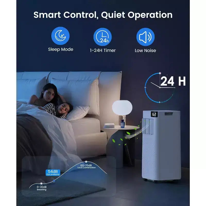 Aires Acondicionados Portátiles ZAFRO, Unidad de Aire Acondicionado Portátil con Modos Frío, Ventilador y Deshumidificación/Enfriamiento Rápido/Eficiencia Energética/Control Remoto