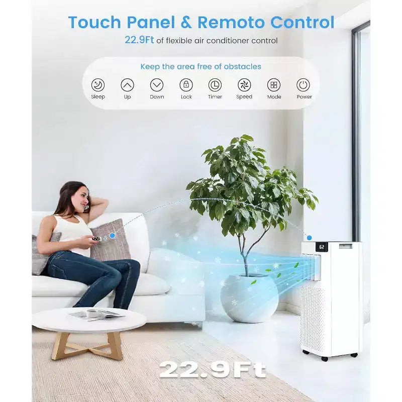 Aires Acondicionados Portátiles ZAFRO, Unidad de Aire Acondicionado Portátil con Modos Frío, Ventilador y Deshumidificación/Enfriamiento Rápido/Eficiencia Energética/Control Remoto