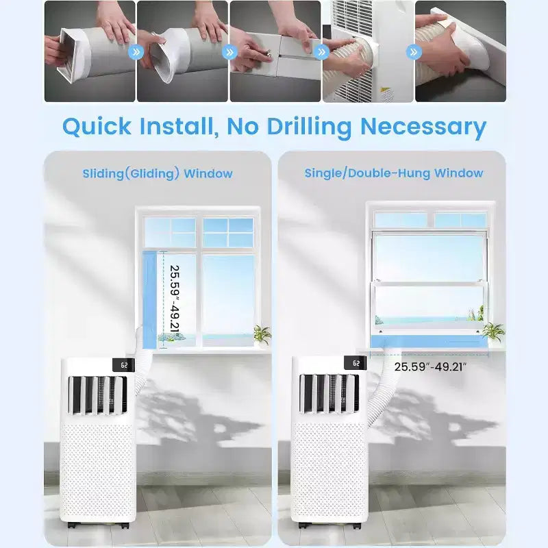 Aires Acondicionados Portátiles ZAFRO, Unidad de Aire Acondicionado Portátil con Modos Frío, Ventilador y Deshumidificación/Enfriamiento Rápido/Eficiencia Energética/Control Remoto