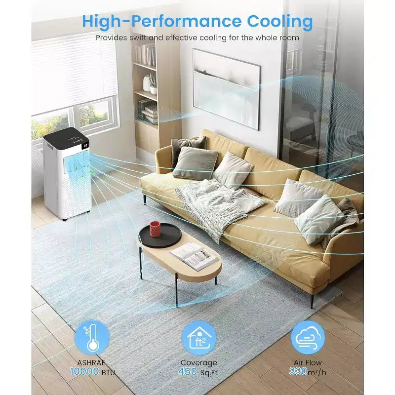 Aires Acondicionados Portátiles ZAFRO, Unidad de Aire Acondicionado Portátil con Modos Frío, Ventilador y Deshumidificación/Enfriamiento Rápido/Eficiencia Energética/Control Remoto
