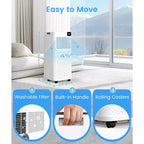 Aires Acondicionados Portátiles ZAFRO, Unidad de Aire Acondicionado Portátil con Modos Frío, Ventilador y Deshumidificación/Enfriamiento Rápido/Eficiencia Energética/Control Remoto