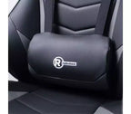 Sillón Gamer RadioShack negro y gris, sillón ergonómico estilo competición con altura ajustable, reposapiés, soporte lumbar y acolchado cómodo