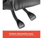Sillón Gamer RadioShack negro y gris, sillón ergonómico estilo competición con altura ajustable, reposapiés, soporte lumbar y acolchado cómodo