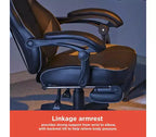 Sillón Gamer RadioShack negro y gris, sillón ergonómico estilo competición con altura ajustable, reposapiés, soporte lumbar y acolchado cómodo