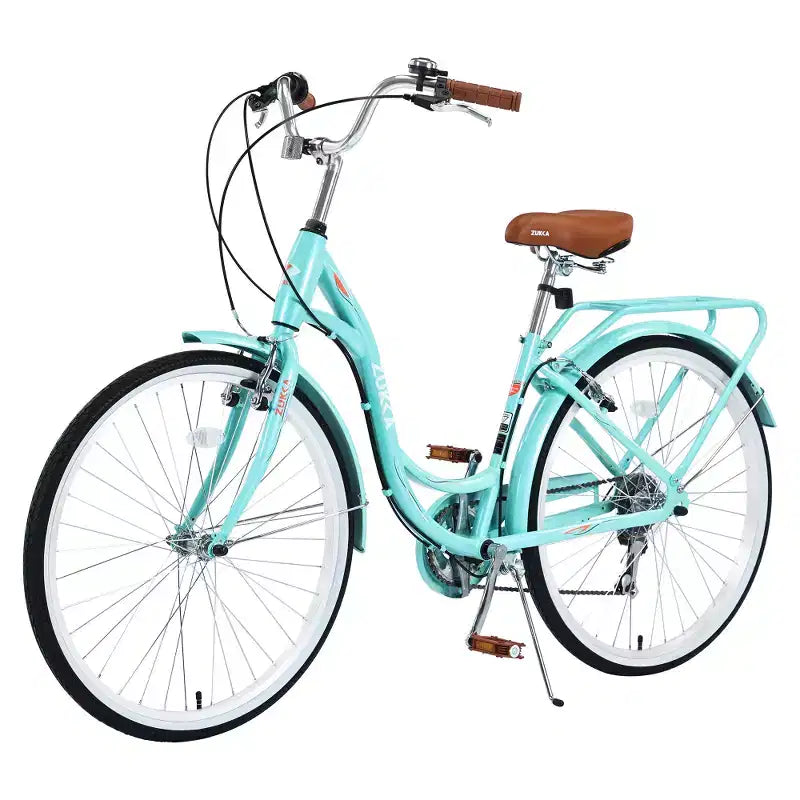 Bicicleta de dama Zeus & Ruta de 24 pulgadas con 7 velocidades y cuadro de acero