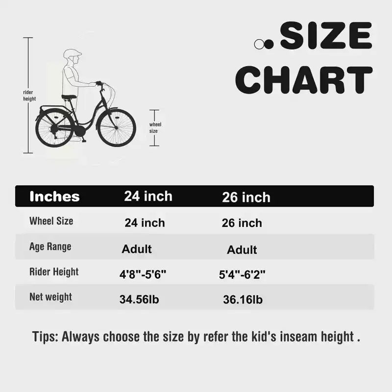 Bicicleta de dama Zeus & Ruta de 24 pulgadas con 7 velocidades y cuadro de acero