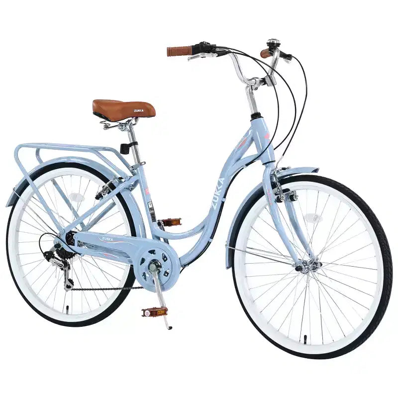 Bicicleta de dama Zeus & Ruta de 24 pulgadas con 7 velocidades y cuadro de acero