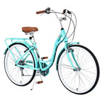 Bicicleta de dama Zeus & Ruta de 24 pulgadas con 7 velocidades y cuadro de acero