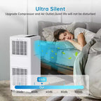 Aire acondicionado portátil de 8.000 BTU, enfría habitaciones de hasta 32,5 m², deshumidificador, ventilador, modo de suspensión, control remoto, unidad de CA silenciosa con kit de montaje para ventana