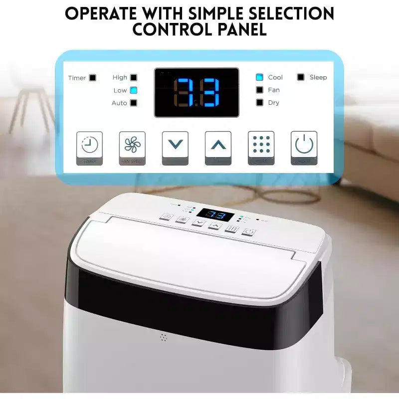 Aire acondicionado portátil Acekool 10000 BTU, 3 en 1 con ventilador y deshumidificador, control remoto, 3 velocidades, temporizador de 24 horas, enfría habitaciones de hasta 42 m², fácil instalación
