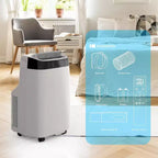 Aire acondicionado portátil Acekool 10000 BTU, 3 en 1 con ventilador y deshumidificador, control remoto, 3 velocidades, temporizador de 24 horas, enfría habitaciones de hasta 42 m², fácil instalación