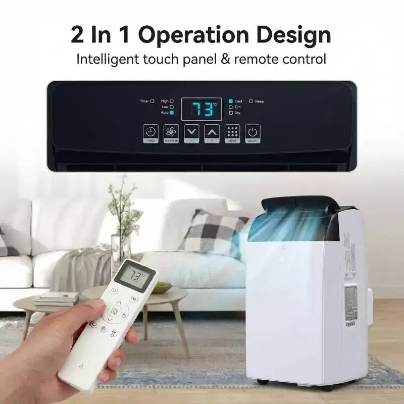 Aire acondicionado portátil Acekool 10000 BTU, 3 en 1 con ventilador y deshumidificador, control remoto, 3 velocidades, temporizador de 24 horas, enfría habitaciones de hasta 42 m², fácil instalación