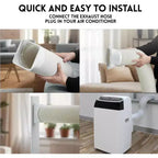 Aire acondicionado portátil Acekool 10000 BTU, 3 en 1 con ventilador y deshumidificador, control remoto, 3 velocidades, temporizador de 24 horas, enfría habitaciones de hasta 42 m², fácil instalación
