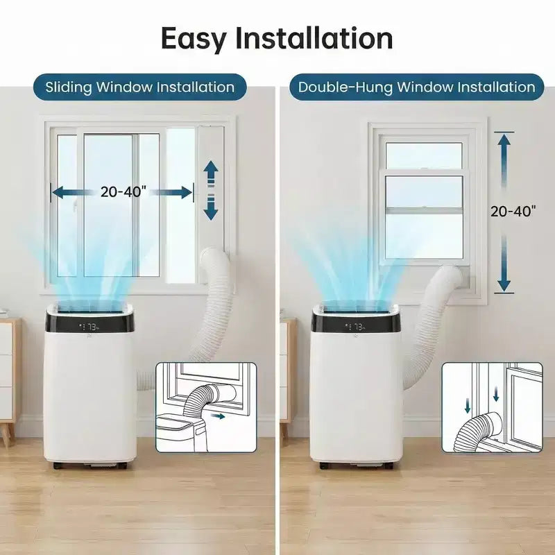 Aire acondicionado portátil Acekool 10000 BTU, 3 en 1 con ventilador y deshumidificador, control remoto, 3 velocidades, temporizador de 24 horas, enfría habitaciones de hasta 42 m², fácil instalación