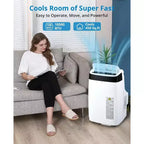 Aire acondicionado portátil Acekool 10000 BTU, 3 en 1 con ventilador y deshumidificador, control remoto, 3 velocidades, temporizador de 24 horas, enfría habitaciones de hasta 42 m², fácil instalación