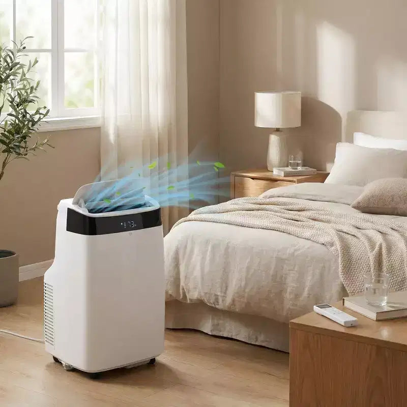 Aire acondicionado portátil Acekool 10000 BTU, 3 en 1 con ventilador y deshumidificador, control remoto, 3 velocidades, temporizador de 24 horas, enfría habitaciones de hasta 42 m², fácil instalación